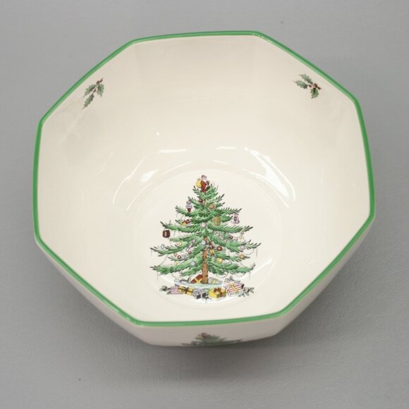 Spode 2 Serving Bowls Vegetable Salad Side Dishes Christmas Tree England - S3324 - Picture 2 of 12